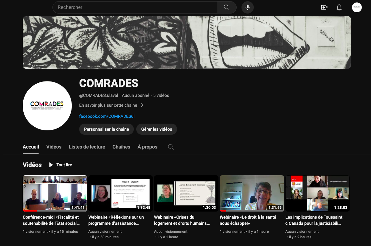 lancement chaîne youtube COMRADES